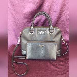 Kate Spade Black Leather Women's Bag Set